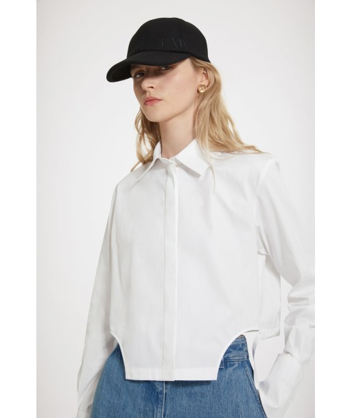 Cut-out cropped shirt in organic cotton la colonne vertébrale