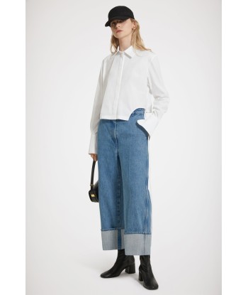 Cut-out cropped shirt in organic cotton la colonne vertébrale