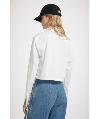 Cut-out cropped shirt in organic cotton la colonne vertébrale