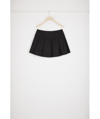 Pleated mini skirt in wool-blend felt de France