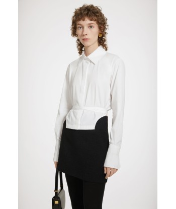 Cut-out cropped shirt in organic cotton la colonne vertébrale