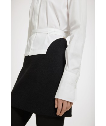 Cut-out cropped shirt in organic cotton la colonne vertébrale