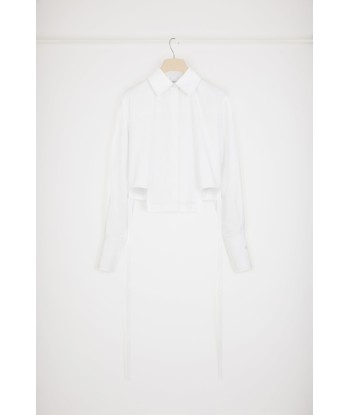 Cut-out cropped shirt in organic cotton la colonne vertébrale