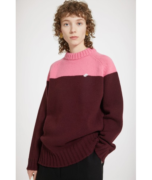 Two-tone jumper in sustainable wool and cashmere des créatures d'habitude