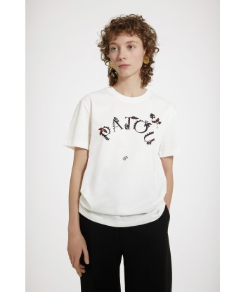 Floral Patou curved logo t-shirt in organic cotton ouvre sa boutique