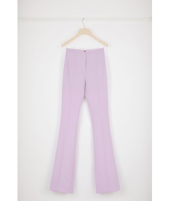 Fitted flared trousers in virgin wool de pas cher