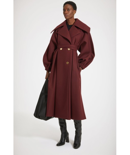 Oversized statement coat in wool-blend felt s'inspire de l'anatomie humaine