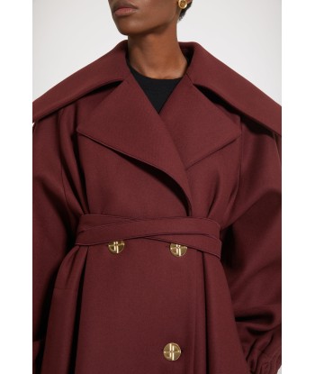 Oversized statement coat in wool-blend felt s'inspire de l'anatomie humaine