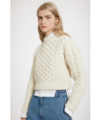 Mixed cable knit jumper in wool and cashmere de l' environnement