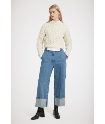 Mixed cable knit jumper in wool and cashmere de l' environnement