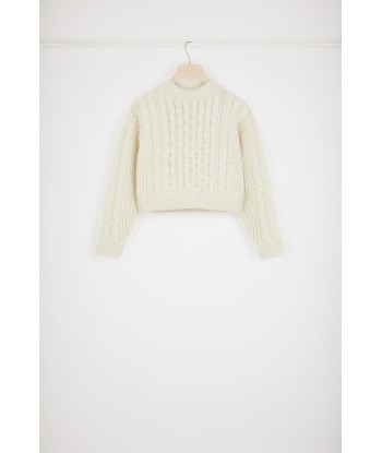 Mixed cable knit jumper in wool and cashmere de l' environnement