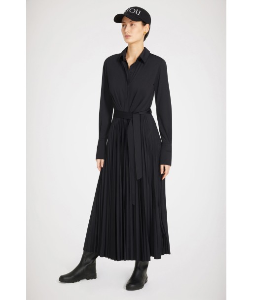 Pleated maxi dress in recycled polyester en ligne