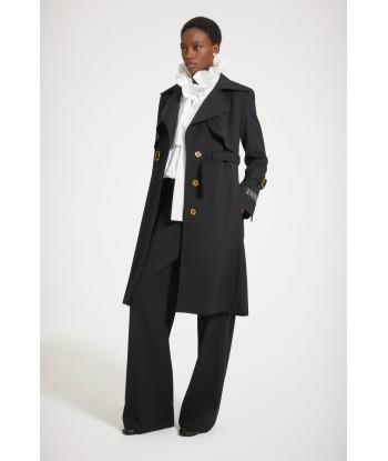 Trench coat in technical wool twill s'inspire de l'anatomie humaine