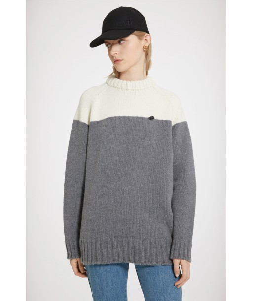 Two-tone jumper in sustainable wool and cashmere pas cher 