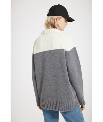 Two-tone jumper in sustainable wool and cashmere pas cher 