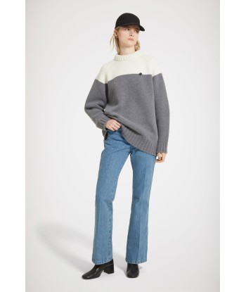 Two-tone jumper in sustainable wool and cashmere pas cher 