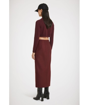 Slit midi skirt in wool-blend felt de votre