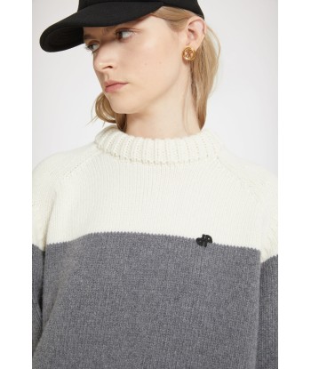 Two-tone jumper in sustainable wool and cashmere pas cher 