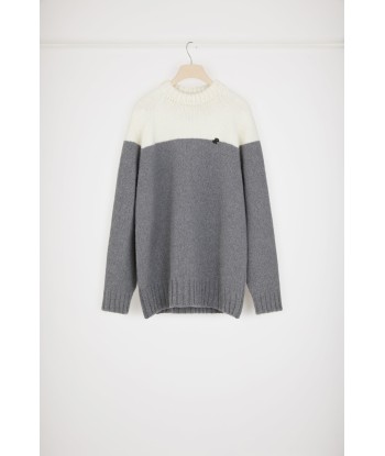 Two-tone jumper in sustainable wool and cashmere pas cher 