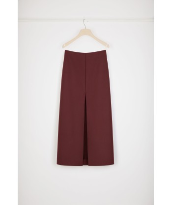 Slit midi skirt in wool-blend felt de votre