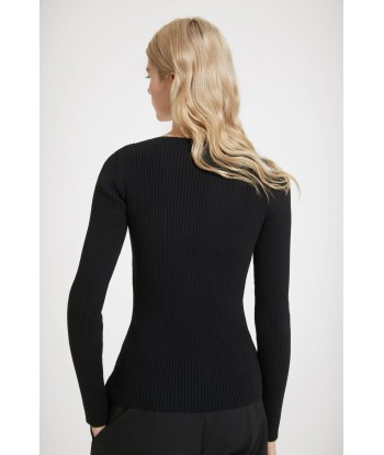 Ribbed corset top in sustainable wool blend online