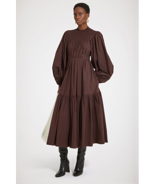 Smock collar maxi dress in organic cotton store