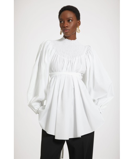 Smock collar tunic in organic cotton est présent 