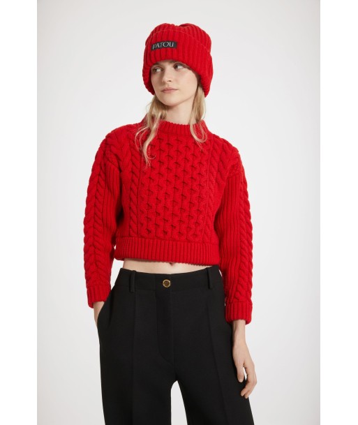 Mixed cable knit jumper in wool and cashmere une grave pollution 