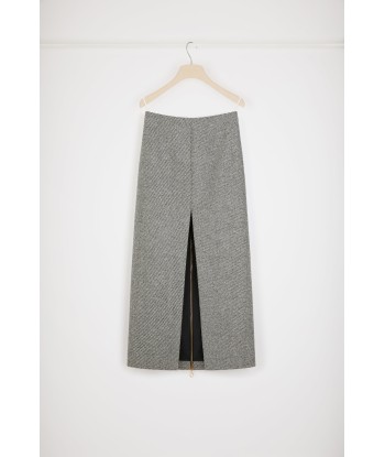 Zip-back midi pencil skirt in textured wool l'évolution des habitudes 