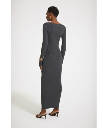 Ribbed corset maxi dress in sustainable wool blend vente chaude votre 