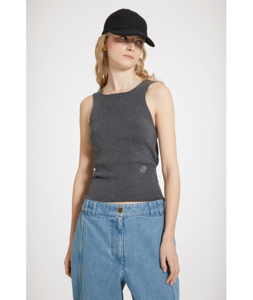 Wrap-back tank in sustainable wool blend est présent 