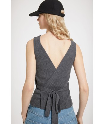 Wrap-back tank in sustainable wool blend est présent 