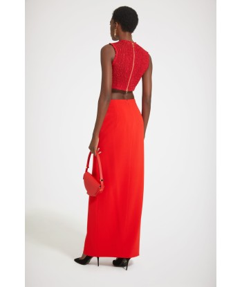 Slit maxi skirt in technical crepe acheter