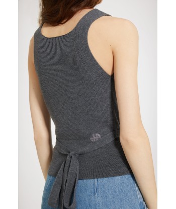 Wrap-back tank in sustainable wool blend est présent 