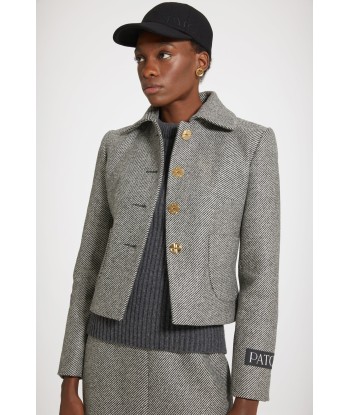 Short jacket in textured wool Comparez plus de prix