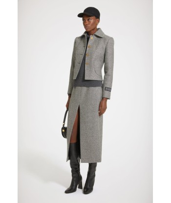 Short jacket in textured wool Comparez plus de prix