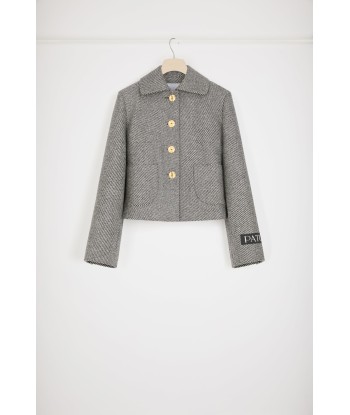 Short jacket in textured wool Comparez plus de prix