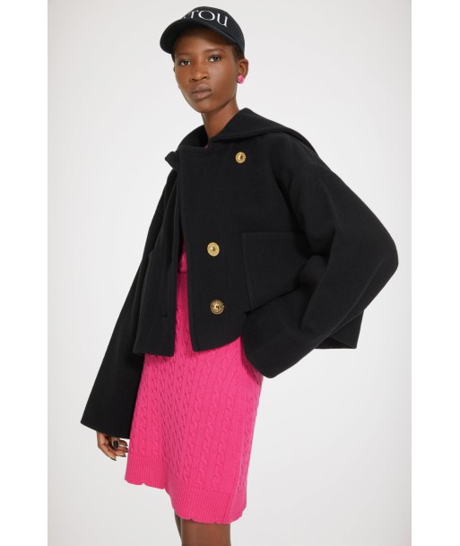 Cropped coat in double-faced wool de la marque