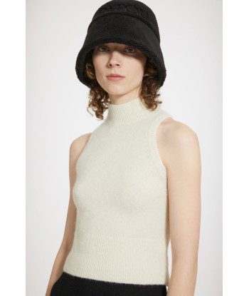 Sleeveless top in sustainable alpaca blend brillant des détails fins