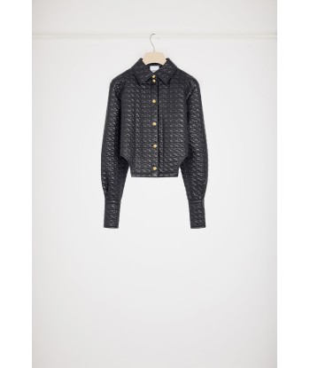 Cut-out cropped shirt in eco-friendly quilted nylon vous aussi creer 