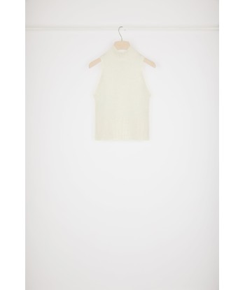 Sleeveless top in sustainable alpaca blend brillant des détails fins