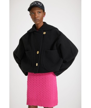 Cropped coat in double-faced wool de la marque