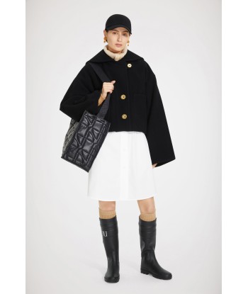 Cropped coat in double-faced wool de la marque