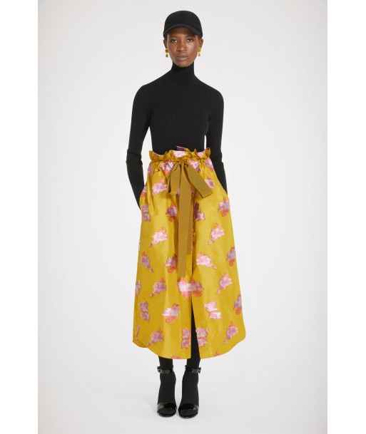 Drawstring grosgrain skirt in floral faille acheter