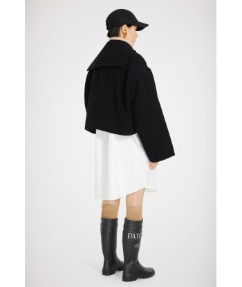 Cropped coat in double-faced wool de la marque