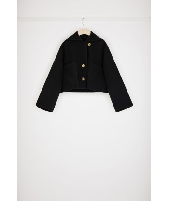 Cropped coat in double-faced wool de la marque