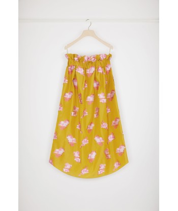 Drawstring grosgrain skirt in floral faille acheter