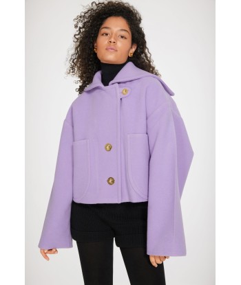 Cropped coat in double-faced wool Jusqu'à 80% De Réduction