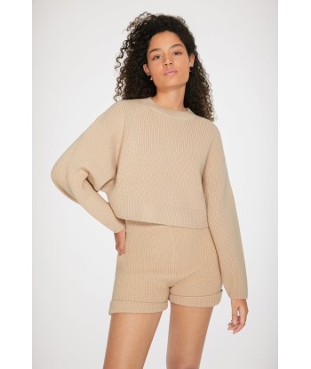 Rib knit shorts in Merino wool pas chere