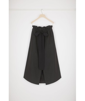 Drawstring grosgrain skirt in recycled faille pas cheres